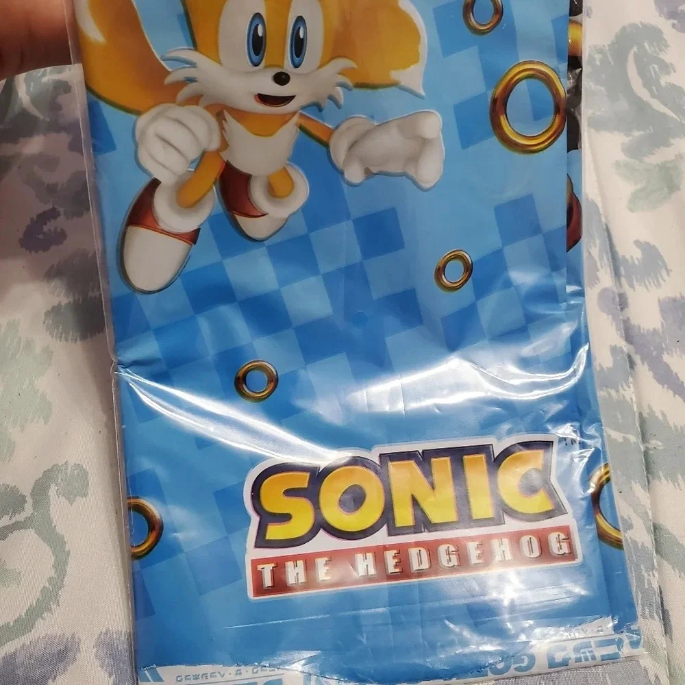New Sonic the Hedgehog Plastic Table Cover, 54in x 96in Birthday Party Decor